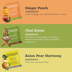STASH Green Tea Variety Pack – Caffeinated, 6 Boxes of 18-20 Tea Bags Each – Pomegranate Raspberry, Premium Green, Moroccan Mint, Ginger Peach, Chai Green & Asian Pear Harmony