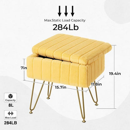 Greenstell Vanity Stool Chair Faux Fur - Image 3