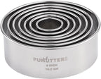 Cookie Cutters Set, 7 Pc. Kit, Measuring 1'', 1.5'', 2'', 2.5'', 3'', 3.5'', and 4'', Round Metal Baking Rings for Pastry, Biscuits, and Dough Cutting, Heavy Duty and Reusable, Multiple Sizes