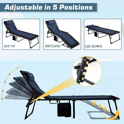 Oversized Padded Outdoor Folding Lounge Chair - Image 4