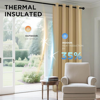 Joydeco Long Blackout Curtains for Bedroom 108 Inch 1 Panel - Image 4