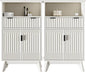 Fatmok Buffet Cabinet with Storage Set of 2, Wood Buffet Sideboard Console Table by Fatmok