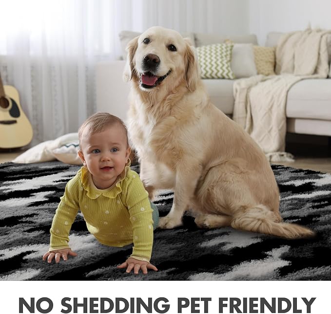 4x6 Ft Shag Rugs for Bedroom Living Room, Tie-Dyed Ultra Soft Fluffy Furry Area - Image 6