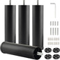 Metal Cylinder Legs for Furniture Set of 4 Pack Black 6 Inch Bed Support Legs by Unknown