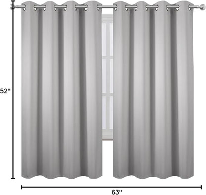 Light Grey Blackout Curtains 52 x 63 Inch Length/Set of 2 Curtain - Image 7