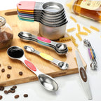 Magnetic Measuring Cups Set 7 Stainless Steel Stackable Nesting Measuring Cups for Measuring Dry and Liquid Ingredients