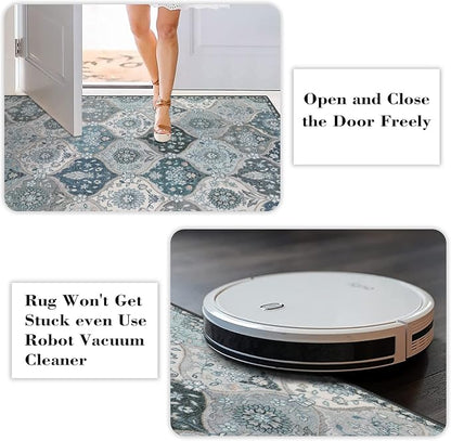 Lahome Moroccan Washable Round Rug, Soft Vintage Small Round Rug 3ft | Non-Slip - Image 5