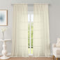 Extra Long Cream Sheer Curtains 96 Inches Long 2 Panels Set, Soft Lightweight by OWENIE