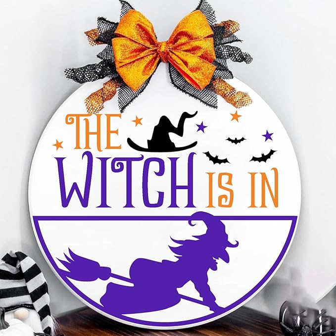 Halloween Stencils for Painting on Wood 12inch Large Halloween Stencil Hey Boo Witches Spider Bats Ghost Draw Templates for Porch Hanger Doormat Fabrics DIY Crafts Decor