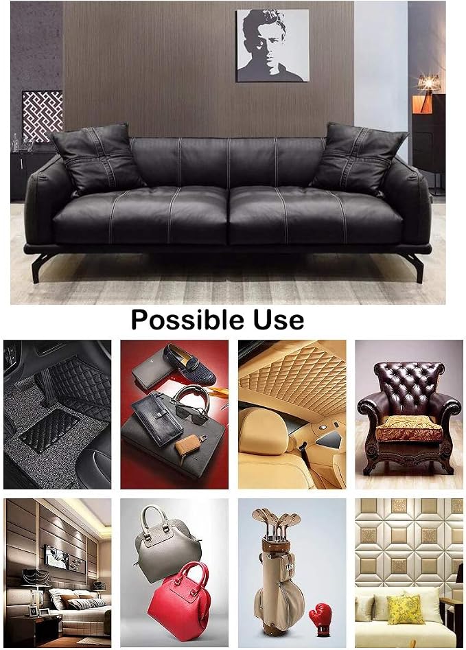 Wento Thick 2 Yard Faux Leather Fabric Soft Skin Grain PU Leather Fabric - Image 7