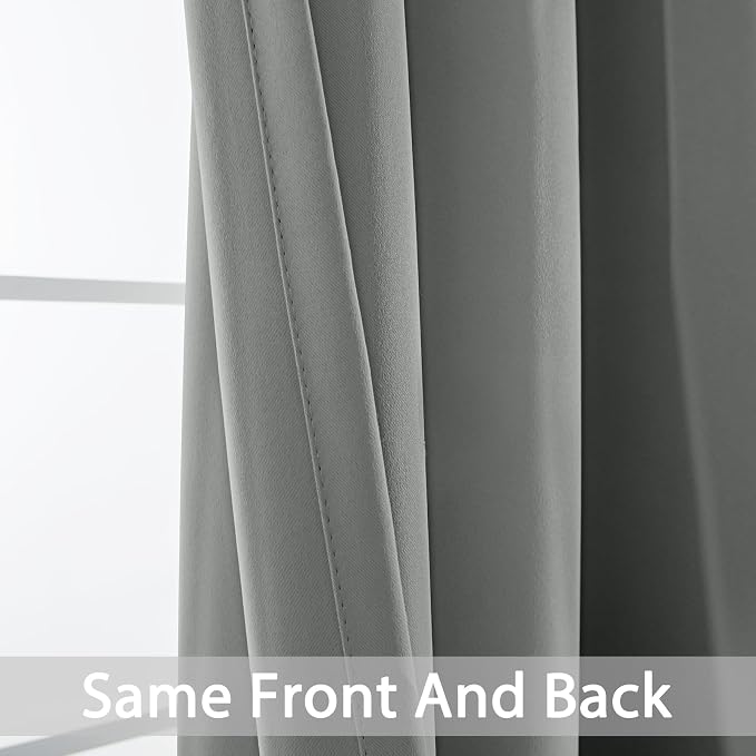 Yakamok Dove Grey Room Darkening Curtains 96 inch Sliding Door Drapes | 1 - Image 4