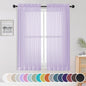 Light Purple Sheer Curtains 63 inch Length 2 Panels Set, Rod Pocket Light by OWENIE