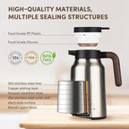 Vondior Coffee Carafe 51oz - 36 Hours Thermal Coffee Thermos- Insulated 304 Stainless Steel Hot Beverage Dispenser - Coffee Carafes For Keeping Hot/Cold Coffee, Tea, Water, Drink Dispenser for Parties
