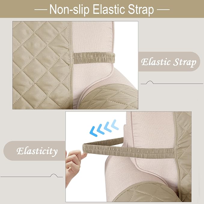 Reversible Chair Covers for Recliner Oversized, Sand/Beige | Recliner Oversized - Image 6