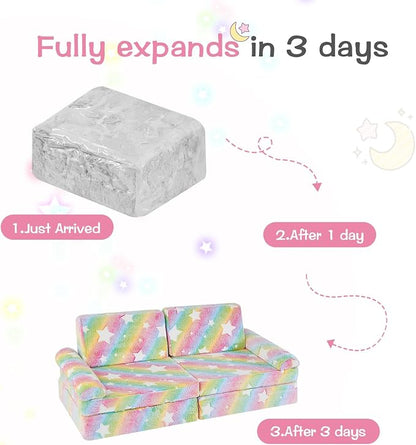 IFNOW Modular Kids Play Couch, Convertible & Washable Toddler Foam Couch Kids - Image 9