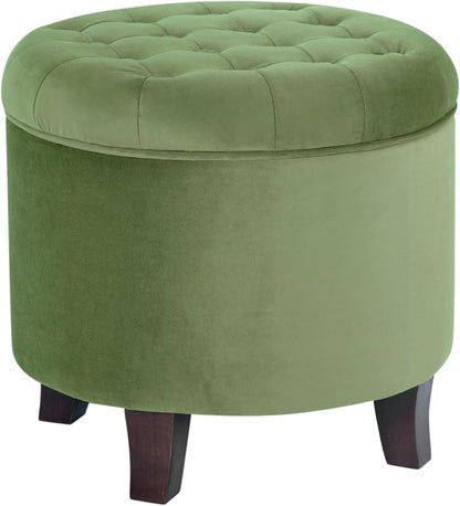 HomePop by Kinfine Fabric Upholstered Round Storage Ottoman - Image 7