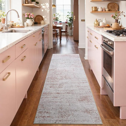 2x6 Ft Washable Runner Rug, Non-Slip Low Pile Hallway Kitchen Area Rug - Image 4