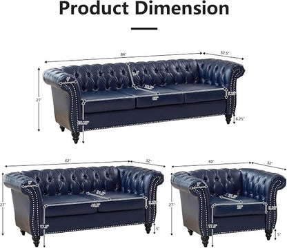 Mid-Century 2 Seater Sofa, Faux Leather Loveseat - Image 2