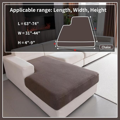 OHSIO Sectional Couch Covers, Wear Resistant Stretch Sofa Covers Washable Soft - Image 2