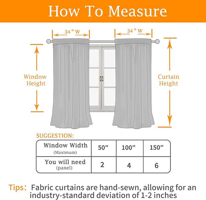 100% Blackout Short Linen Curtains 48 Inch Length - Image 9