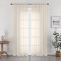 Cream Sheer Curtain 96 Inch Long 2 Panels Set, Light Filtering Clear Rod Pocket by OWENIE