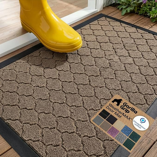 GORILLA GRIP 100% Waterproof All-Season WeatherMAX Doormat US Designed Natural by Unknown
