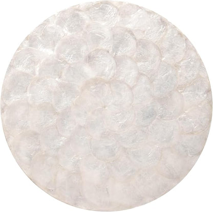 East at Main Capiz Shell Side Table – White Accent Table, Small Decorative - Image 6
