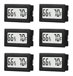 6 Pack Mini Small Digital Hygrometer Thermometer Indoor Temperature and Humidity Meter Gauge with Temp Humidity Sensor Monitor Fahrenheit (℉) for Jars,Home,Room
