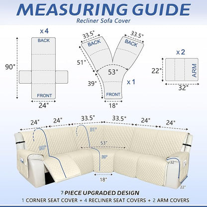 Arfntevss Recliner Sectional Couch Covers 1OO% Waterproof L Shape Sofa Cover - Image 2