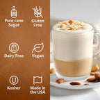 Syruvia Almond Coffee Syrup - 25.4 fl oz - Kosher Syrups, Gluten Free, No Coloring, Perfect for Drinks, Soda, Shakes, Desserts, and More.