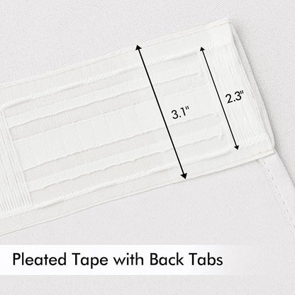MIULEE Pure White Back Tab Blackout Curtains 52x72 Inches Long 2 Panels Set | - Image 4