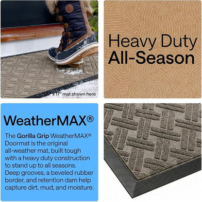 GORILLA GRIP 100% Waterproof All-Season WeatherMAX Doormat 35x23, US Designed - Image 4