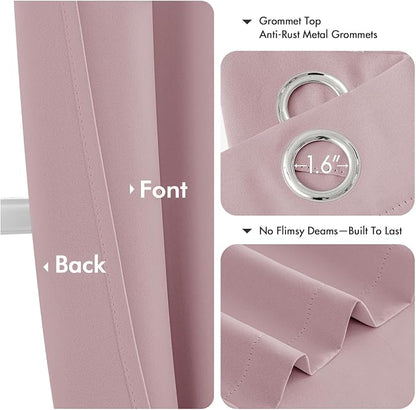 MIULEE Blackout Curtains for Bedroom 2 Panels 40 x 84 Inch Long Blush Pink | - Image 4