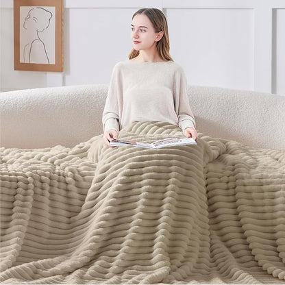 BEDELITE Ribbed Fleece Throw Blanket - Image 6