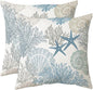 Tritard Nautical Coastal Throw Pillow Covers 16x16 Set of 2 Beach Themed Ocean by Tritard