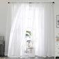 Sheer Curtains 84 Inches Long 2 Panels Set, Sheer White Curtains by OWENIE