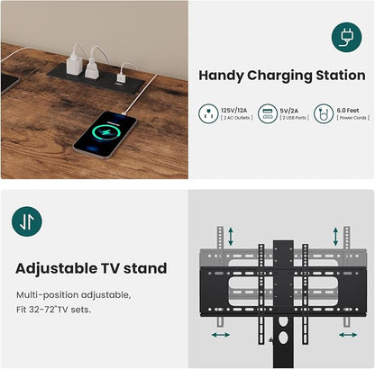 BTHFST TV Stand with Mount for 45/55/65/70 inch TVs, 51.2" LED TV Stand with - Image 5