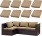 8PCS Patio Cushion Covers.Patio Furniture Couch SeatSlipcovers | Washable by SUKAIKEQA