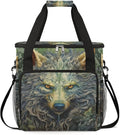 wolf animal vintage Coffee Maker Carring Bag Travel Carrying Storage Tote Bag Compatible with Keurig K-Mini or K-Mini Plus Portable Single Serve Coffee Brewer Case with Pockets for K-cup Pods