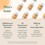 Om Master Blend Mushroom Capsules - Organic Mushroom Supplement with 10 Mushrooms and Ashwagandha – Support Immunity, Gut Health & Stress Relief, 168 Count (56 Servings)