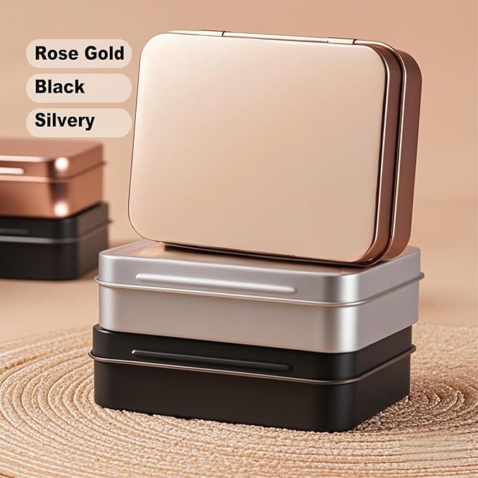 Small Metal Box With Lid-Cookie Tins Metal Tins With Lids Lens Wipes Storage Container Mini Portable Box,Empty Hinged Tin,For Organize Mint Candy Jar,Sewing Tools,DIY Gift Boxes(Silvery, 20 Pcs)