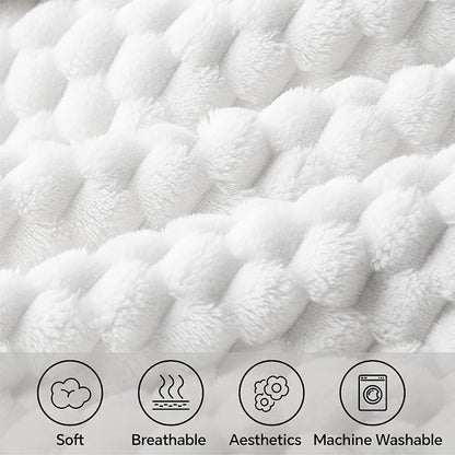BEDELITE White Queen Blanket for Bed, Soft Cozy Gifts for Women, 90 * 90 | 3D - Image 4