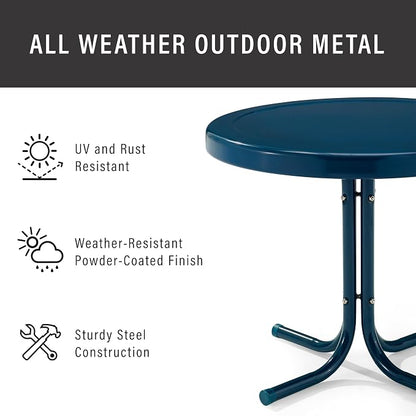 Crosley Furniture Griffith Weather Resistant Retro Metal Outdoor Side Table - Image 5