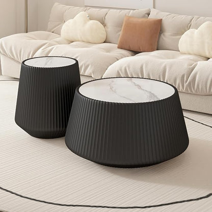 19.68" Round Marble End Table, Modern Cup Shaped Side Table - Image 5