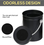 Utopia Kitchen Compost Bin for Kitchen Countertop, 1.3 Gallon Compost Bucket for Kitchen with Lid, Includes 1 Spare Charcoal Filter (Black)