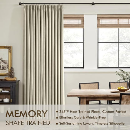MIULEE Burlywood Birch Pinch Pleated 100% Blackout Curtains 40x108 Inches | - Image 3