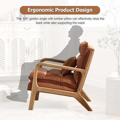 INZOY Accent Chairs Set of 2, Mid Century Modern Accent Chair - Image 4
