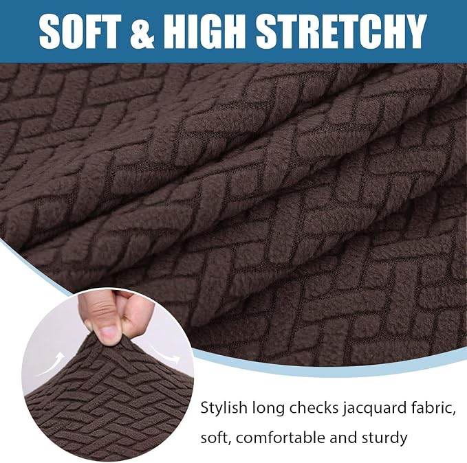 Smiry Waterproof Couch Cushion Covers, Stretch Jacquard Thick Sofa Cushion - Image 7