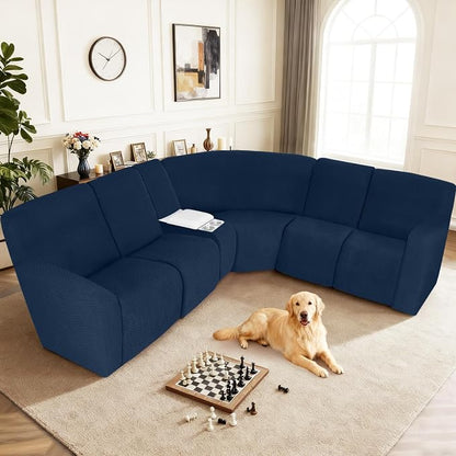 ALIECOM 100% Waterproof Recliner Sectional Couch Covers L Shape Stretch Corner - Image 2