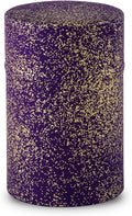NOREN Japanese Tea Canister Tin (Yuzen Washi Paper), 3.5oz Size Made in JAPAN with Includes Inner Lid of Airtight Damp-Proof/Kitchen Jar for Loose Leaf Coffee Tea Spice and More (Gold and Purple)